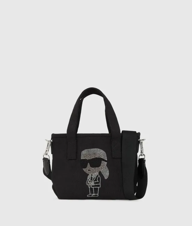 Karl Lagerfeld Ikon Rhinestone Shopper klein schwarz