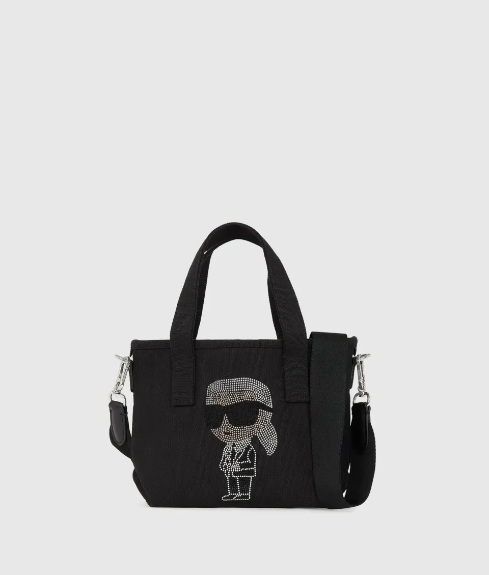 Karl Lagerfeld Ikon Rhinestone Shopper klein schwarz