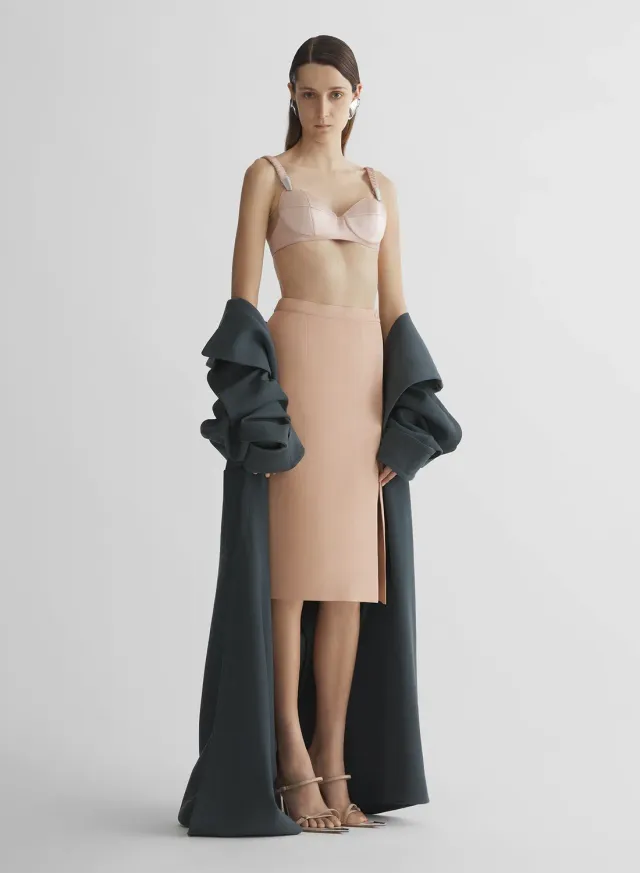 Mugler Re/Edit Lingerie Rock Beige Bleistift