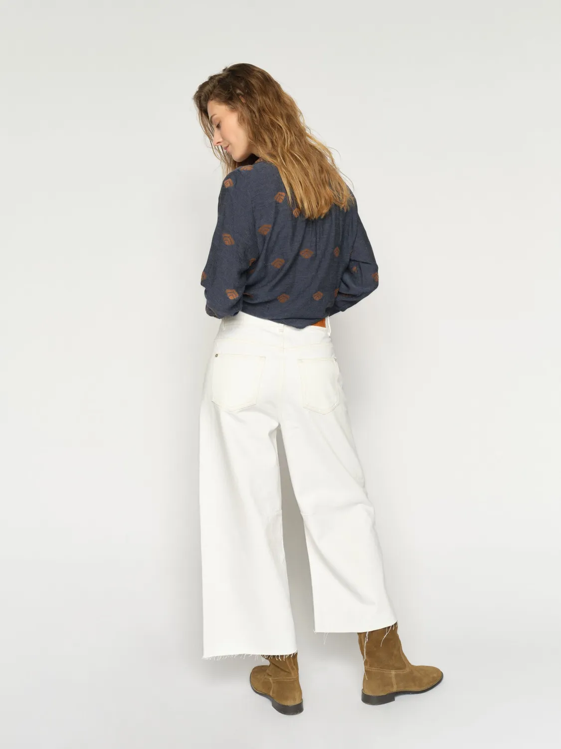 Mos Mosh MMSweet Cropped Jeans Hellblau Weites Bein