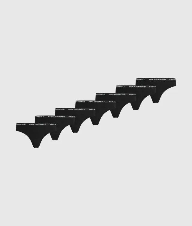 Karl Lagerfeld Logo Thong Strings 7er Pack Bunt Bio-Baumwolle
