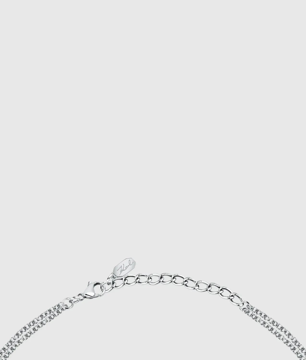 Karl Lagerfeld Double Chain Charm Halskette Kristall