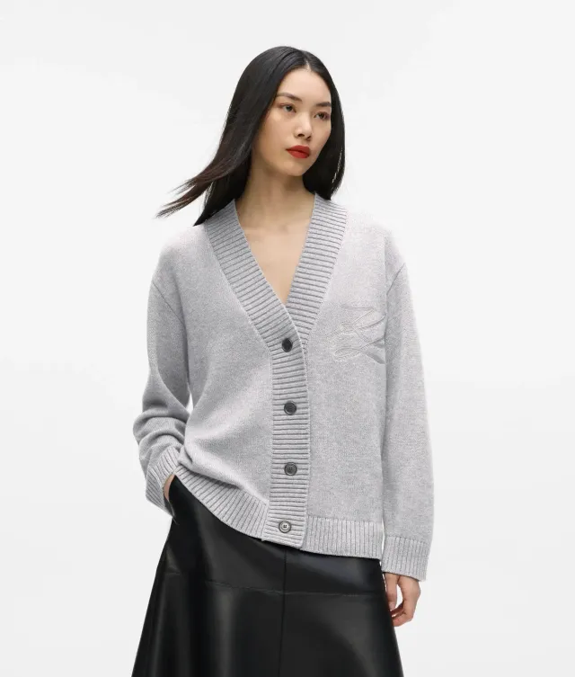 Karl Lagerfeld Soutache Cardigan Wollmix gerippt