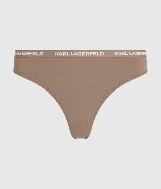 Karl Lagerfeld Logo String Tanga 3er-Pack Baumwolle