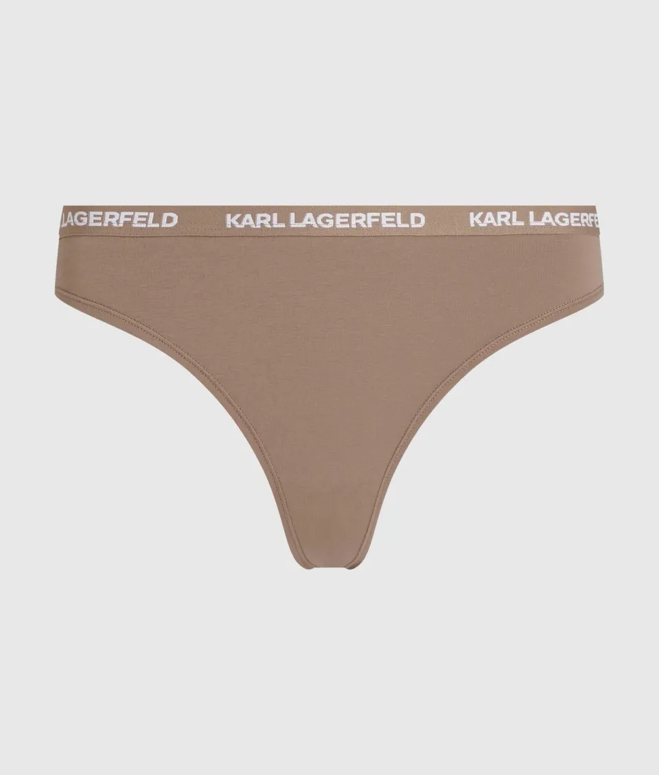 Karl Lagerfeld Logo String Tanga 3er-Pack Baumwolle