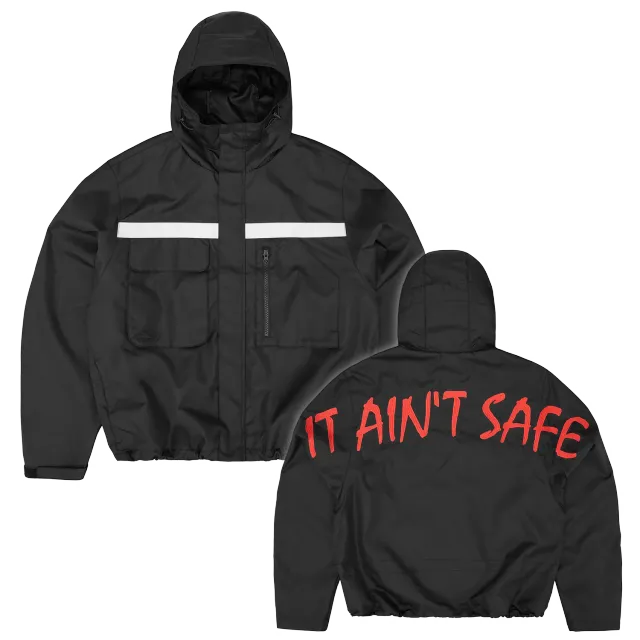 Corteiz It Ain't Safe Litework Jacke Schwarz Nylon