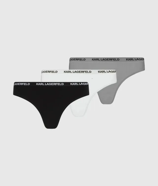 Karl Lagerfeld Logo String 3er-Pack Baumwolle