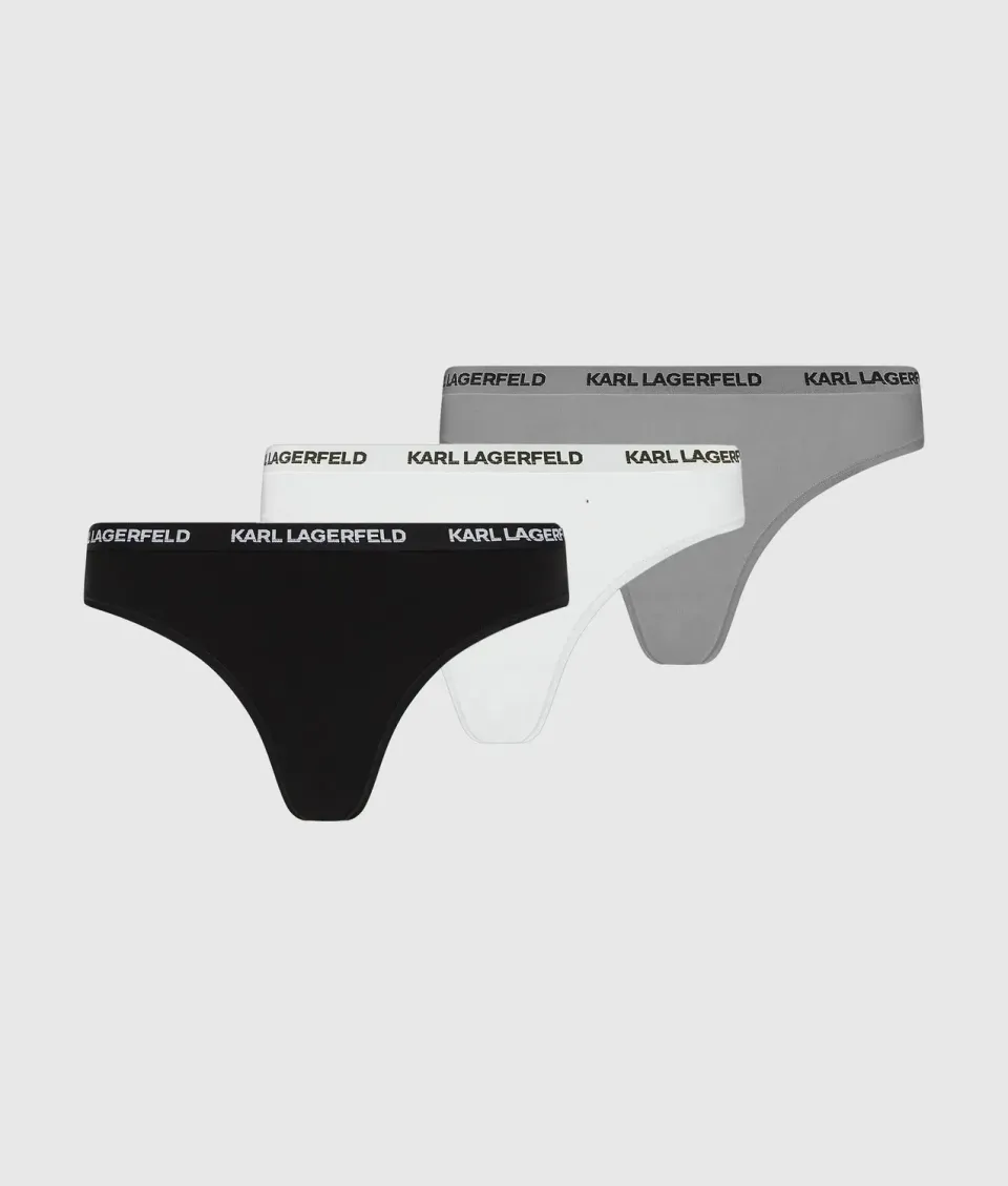 Karl Lagerfeld Logo String 3er-Pack Baumwolle