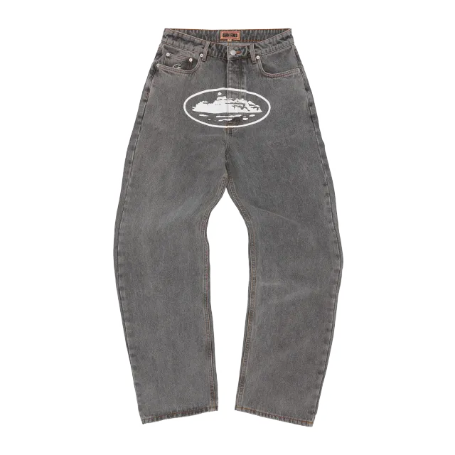 Corteiz Island Baggy Jeans Light Grey 28-38 Denim