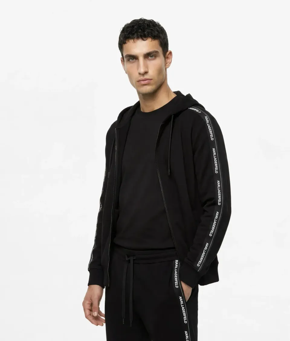 Karl Lagerfeld Logo Loungewear Zip-Hoodie Oversize