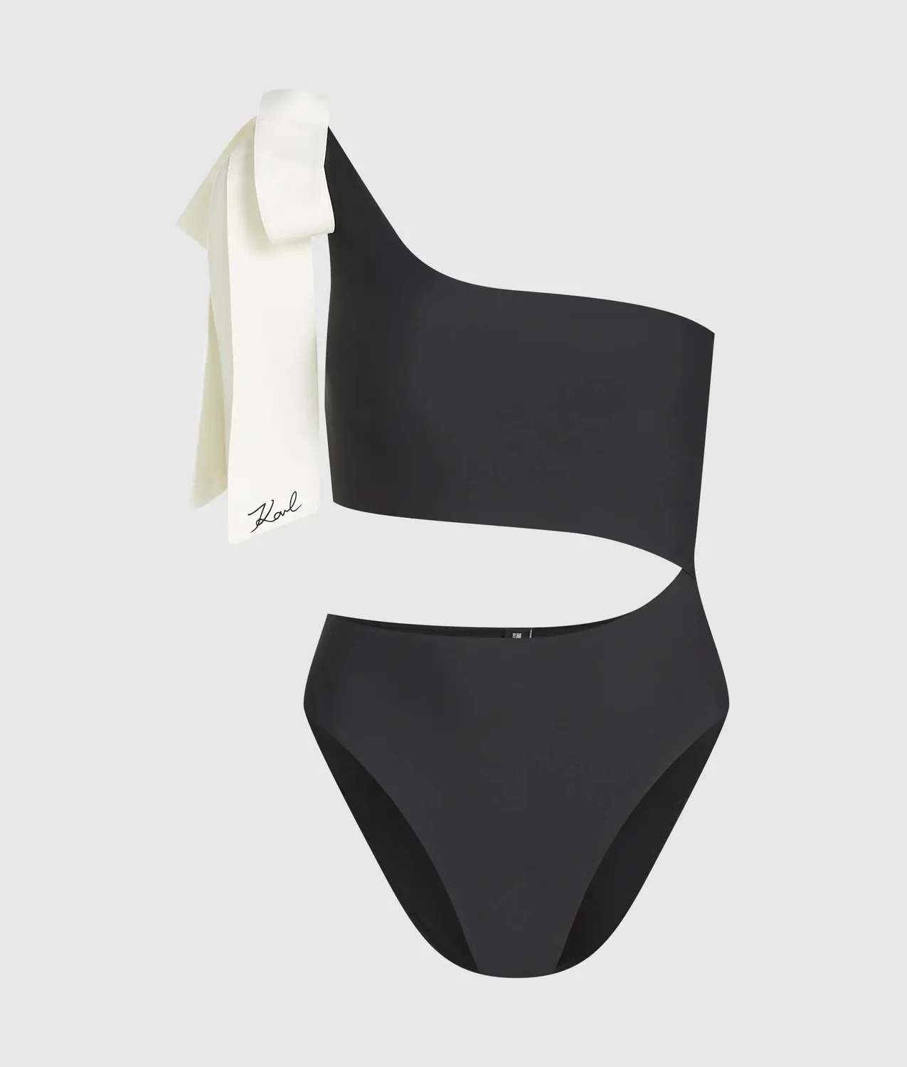 Karl Lagerfeld Signature Bow Badeanzug One-Shoulder