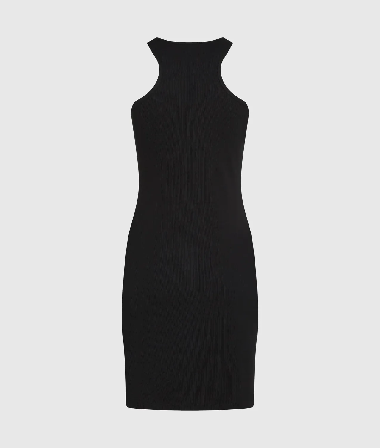 Karl Lagerfeld Racer Kleid Damen Ripp Bio-Baumwolle schwarz