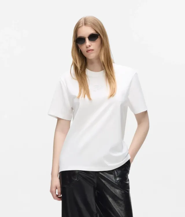 Karl Lagerfeld Autograph T-Shirt Strass Bio-Baumwolle