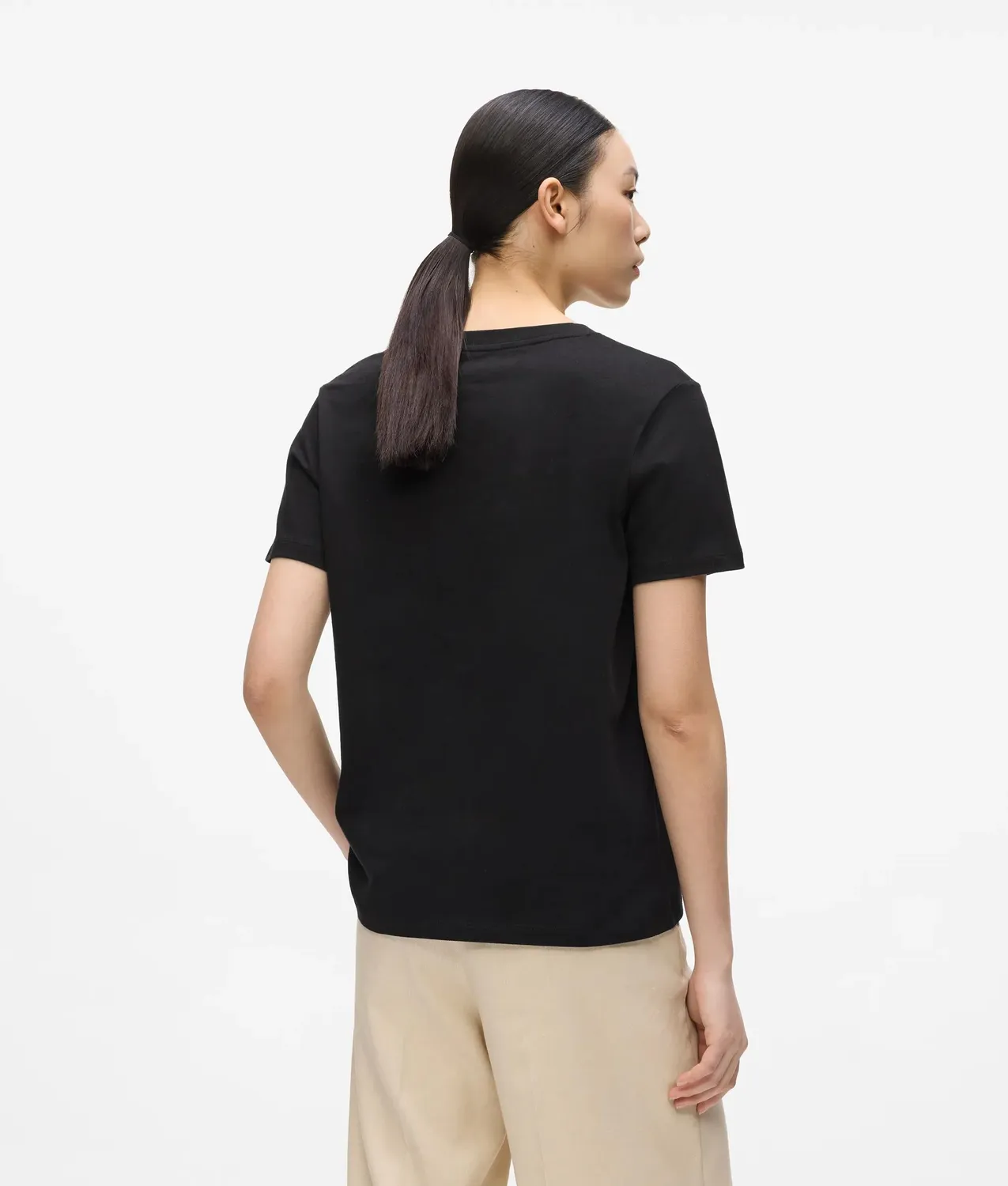 Karl Lagerfeld Signature V-Neck T-Shirt Bio-Baumwolle relaxed