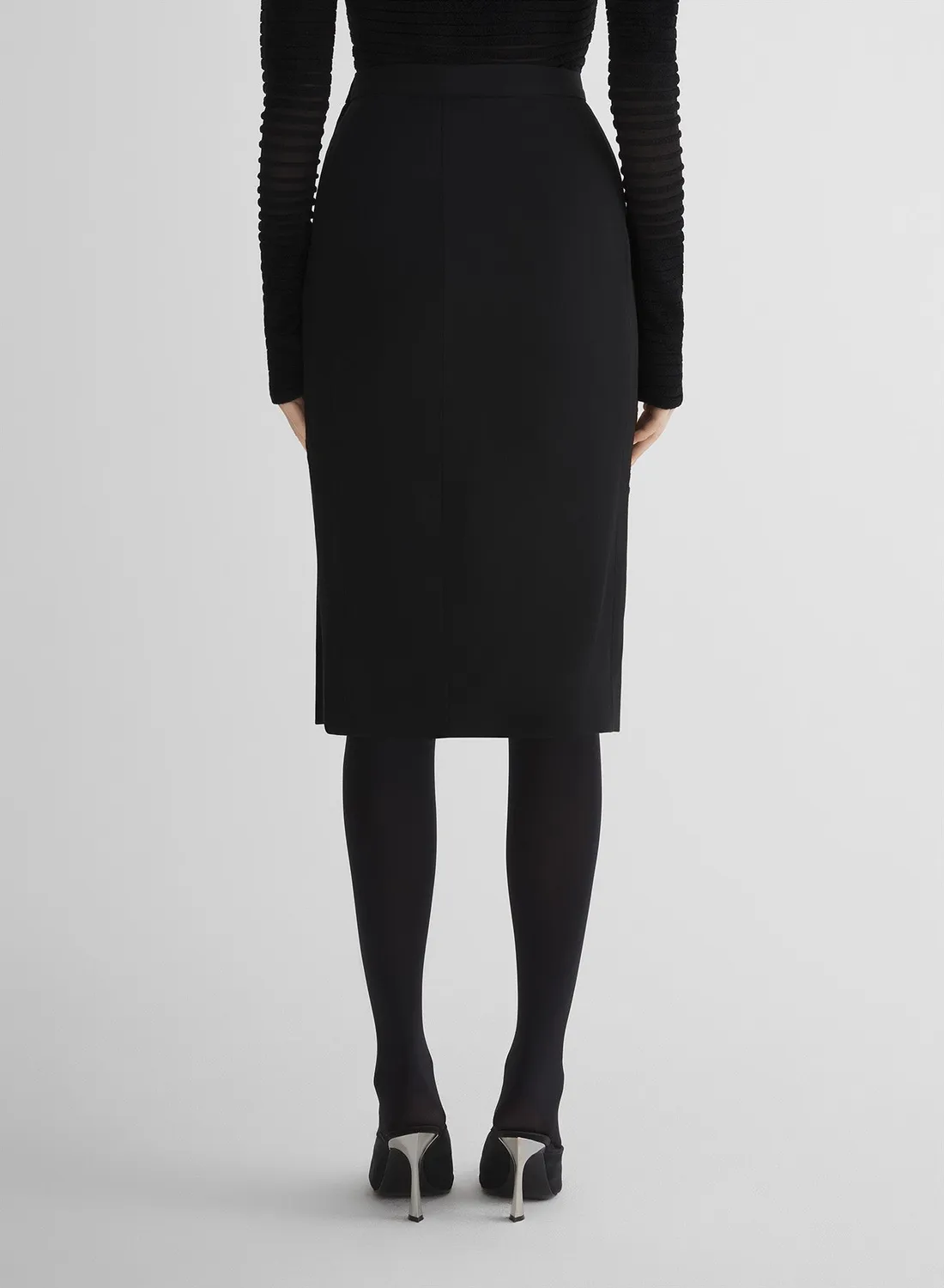 Mugler Re/Edit Lingerie Bleistiftrock schwarz Wolle