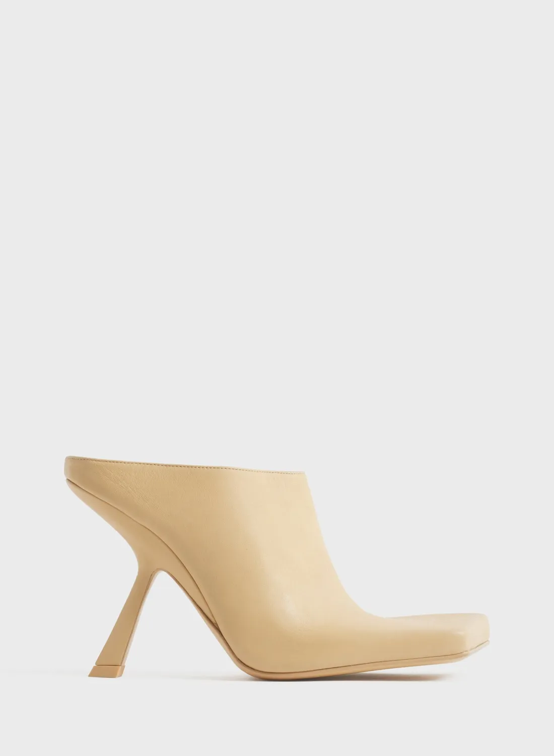 Mugler Square Mules 105 Pantoletten Braun hoher Absatz