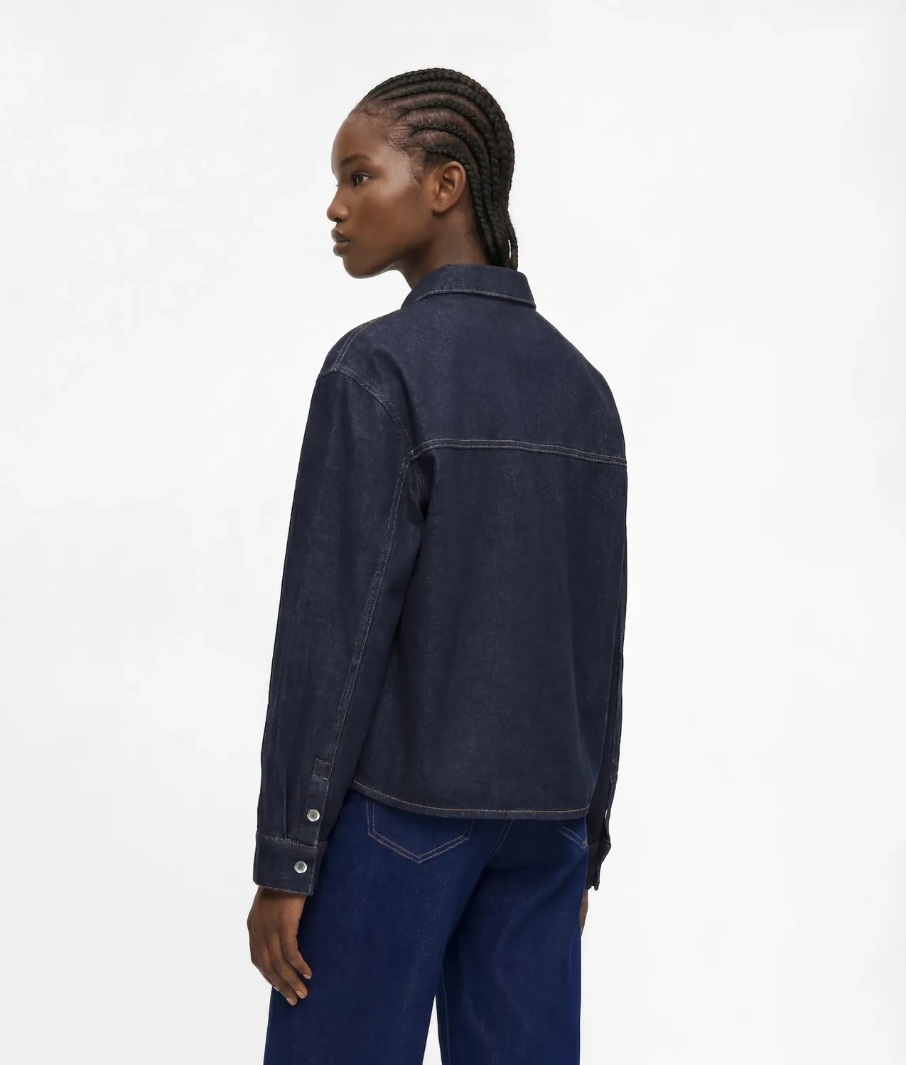 Karl Lagerfeld Jeans Boxy Jeanshemd Glitzer Druckknöpfe
