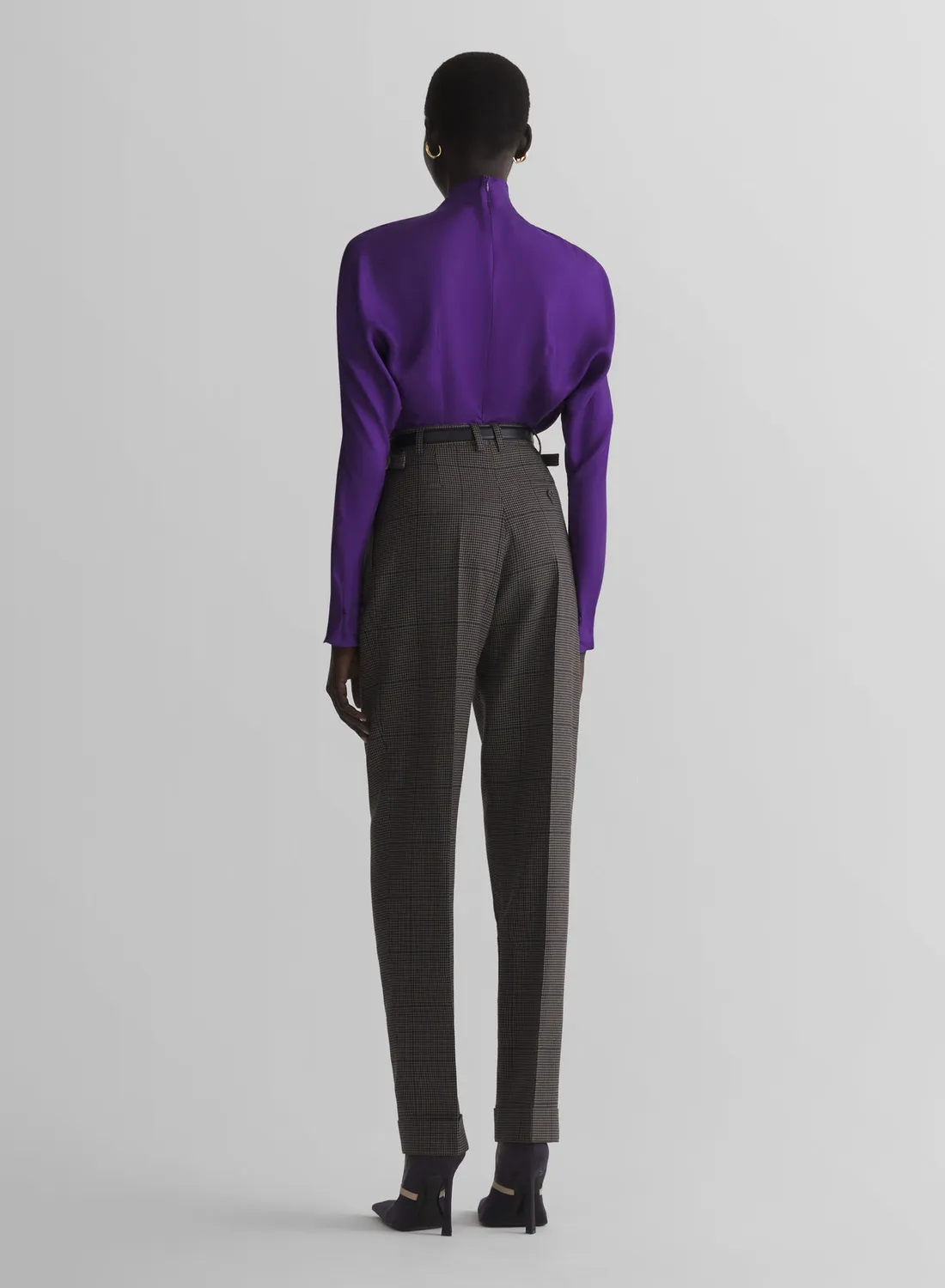 Mugler Bat Sleeves Top Oberteil lila langarm