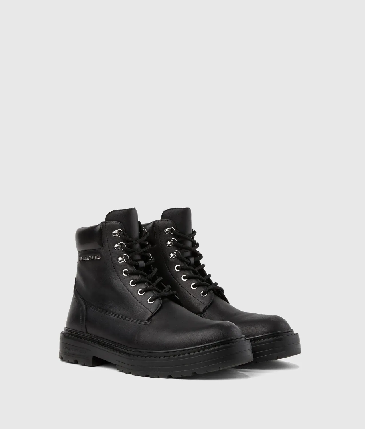 Karl Lagerfeld Miles Work Boot Stiefel Leder Lug-Sohle
