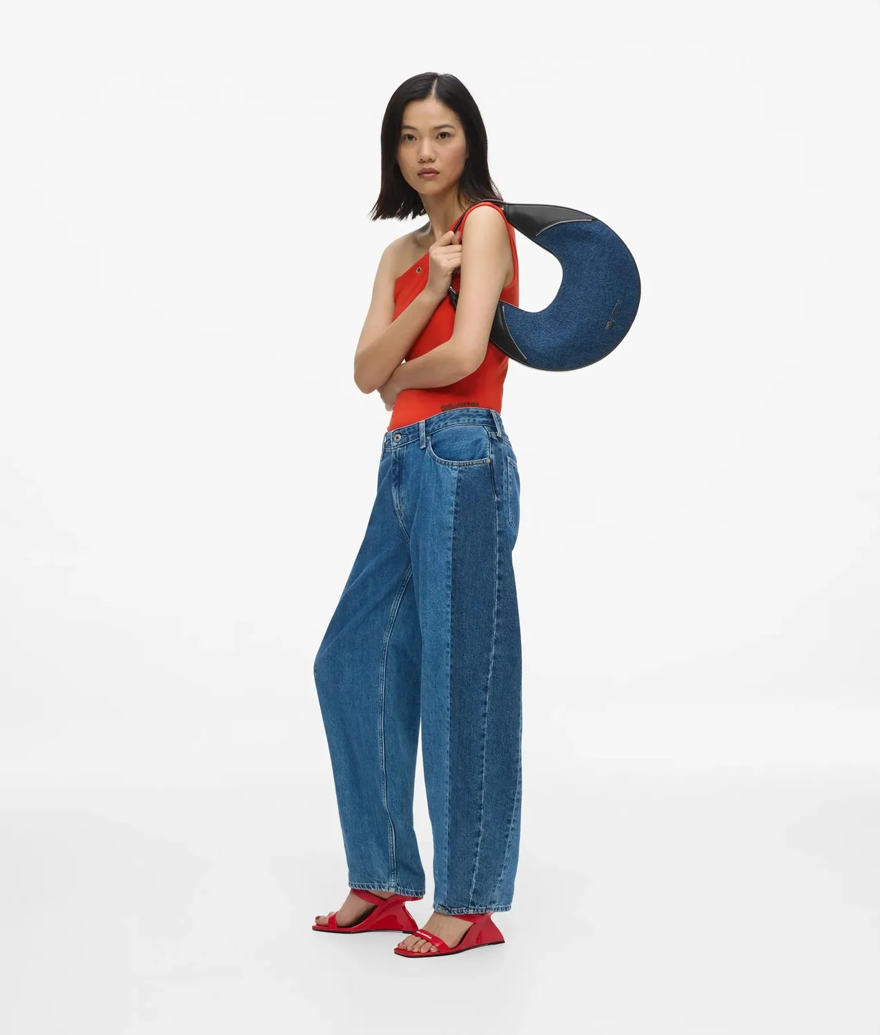 Karl Lagerfeld Jeans One-Shoulder Top Ösen Gr. S