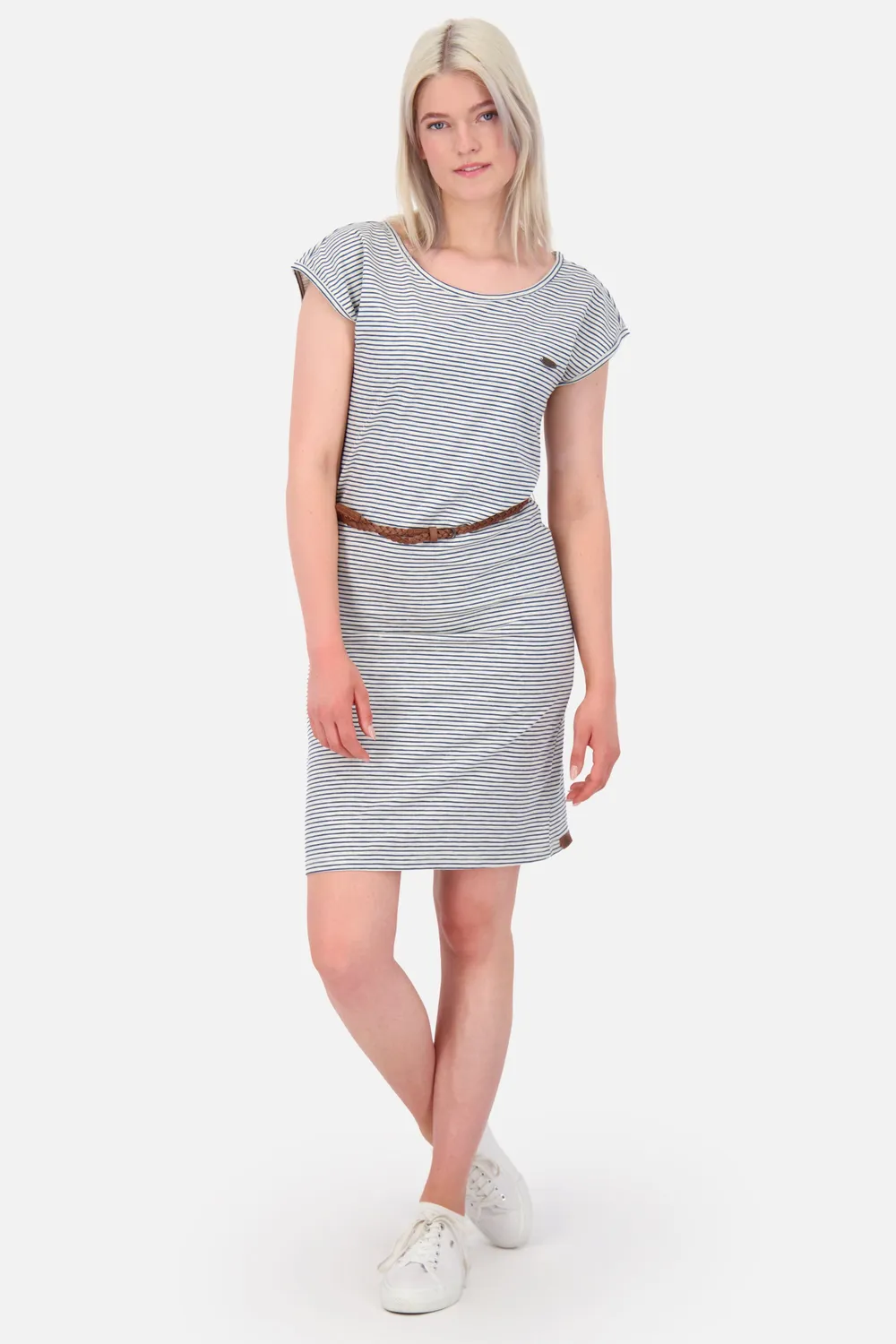 Alife & Kickin ElliAK Z Shirtkleid Grau gestreift kurz