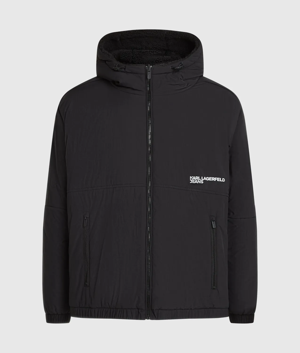 Karl Lagerfeld Reversible Teddy Puffer Jacke Wende Logo