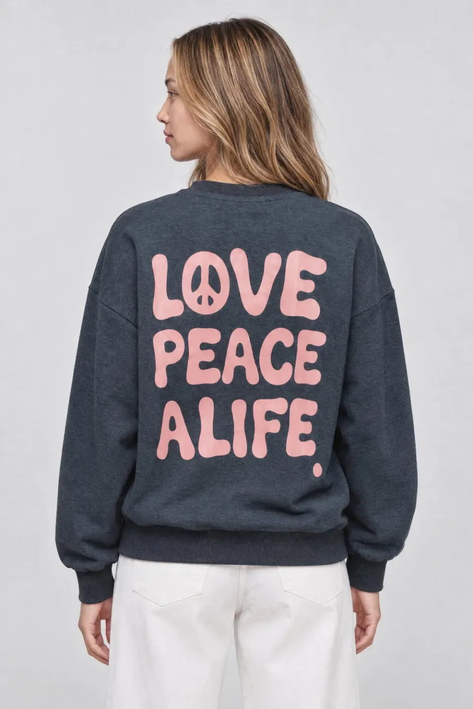 Alife & Kickin ElsaAK P Sweatshirt Dunkelblau Love Peace
