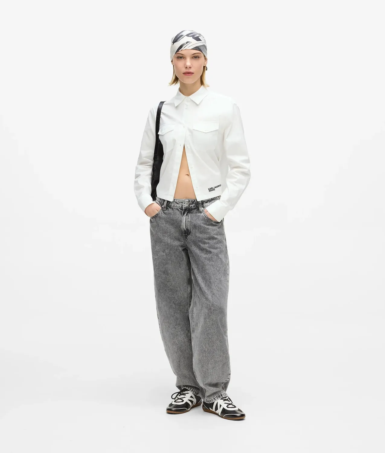 Karl Lagerfeld Logo Oxfordhemd mit Brusttaschen