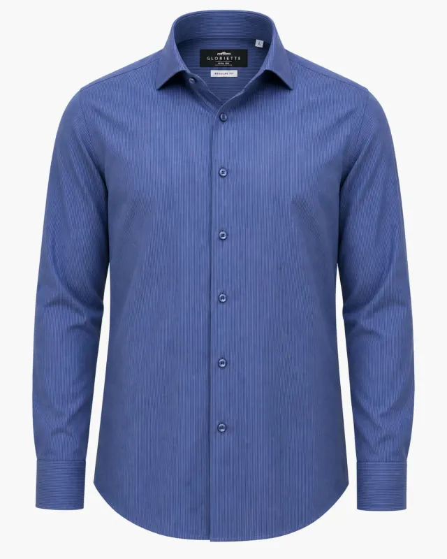 Gloriette Hemd Ton-in-Ton-Streifen Hemd Navy L Regular