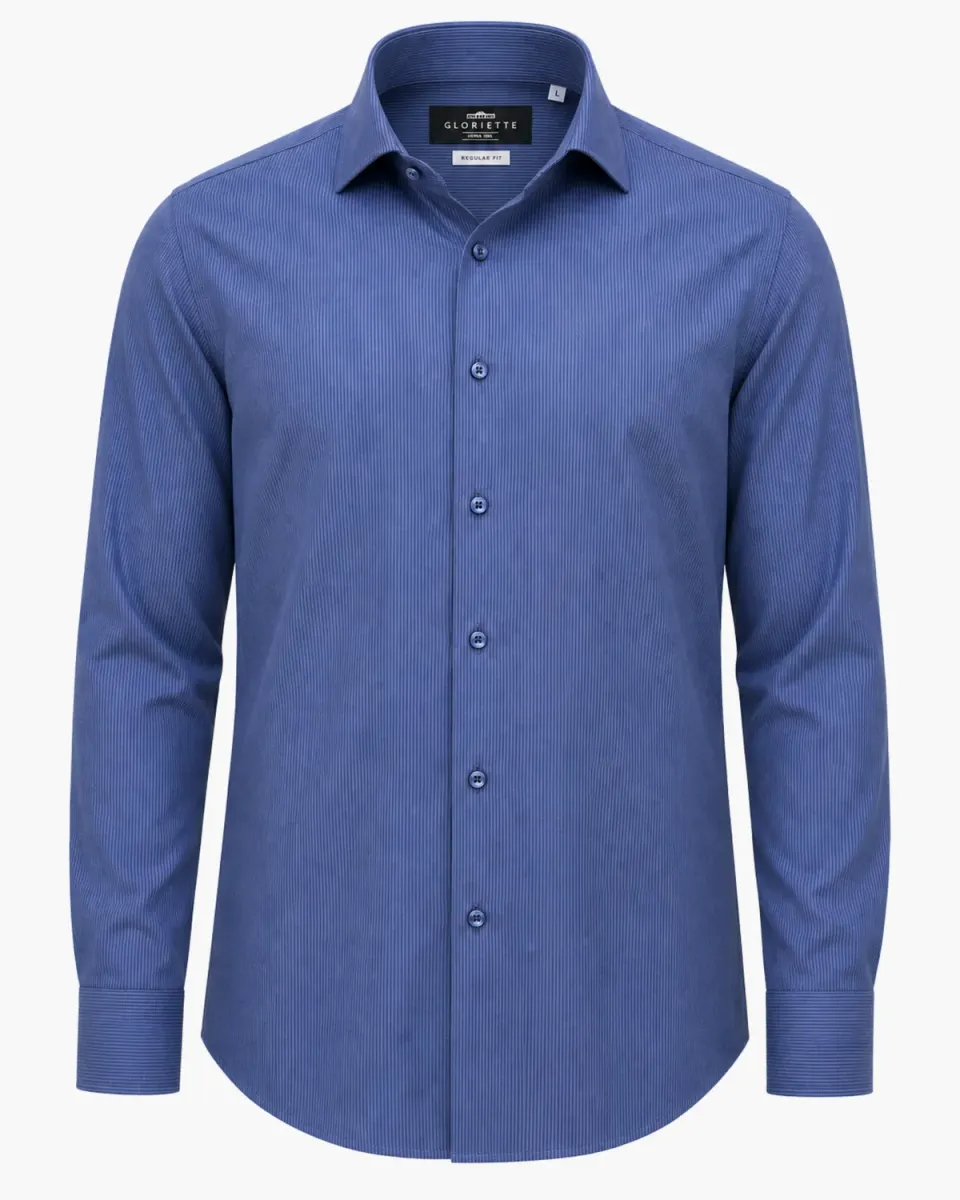 Gloriette Hemd Ton-in-Ton-Streifen Hemd Navy L Regular