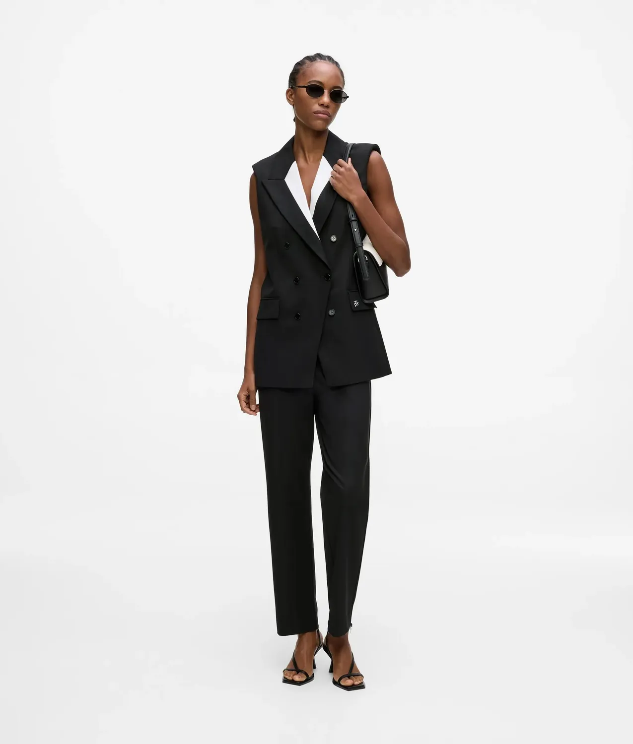 Karl Lagerfeld Tailored Gilet Weste schwarz-weiß Damen