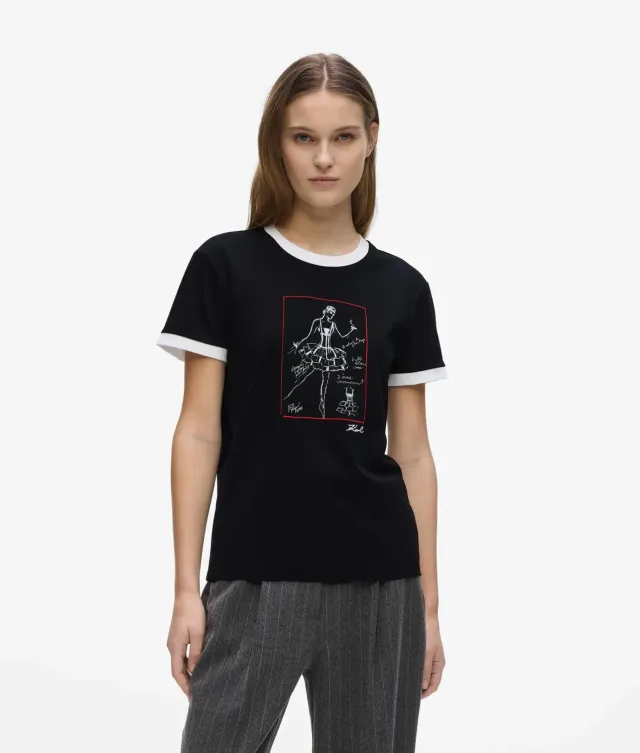 Karl Lagerfeld Le Ballet T-Shirt slim Damen
