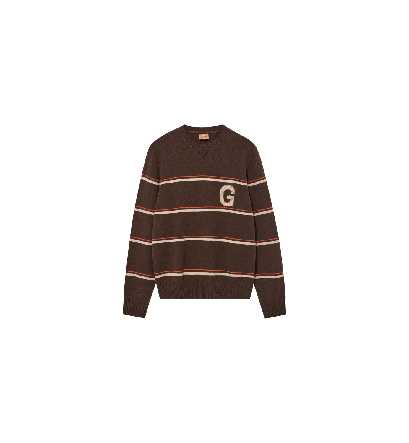 Mos Mosh MMGRice Stripe Pullover Black Coffee Wolle