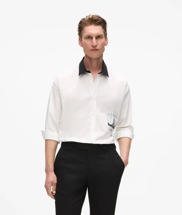 Karl Lagerfeld From Paris with Love Hemd Stretch schwarz