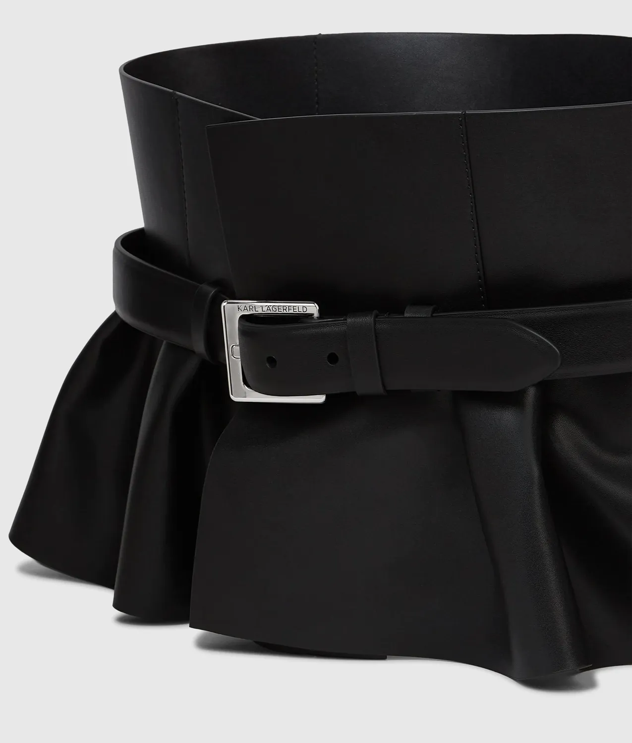 Karl Lagerfeld Corset Peplum Gürtel Leder