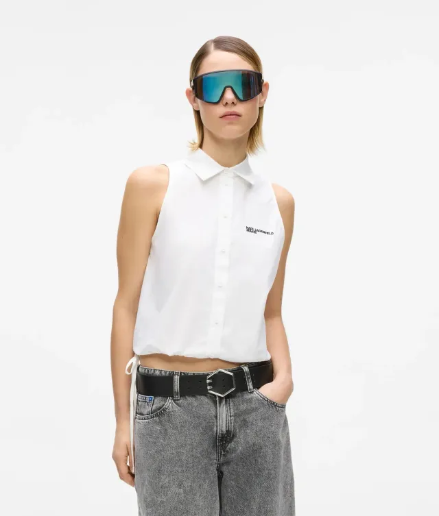 Karl Lagerfeld KL Jeans Bluse ärmellos Baumwolle