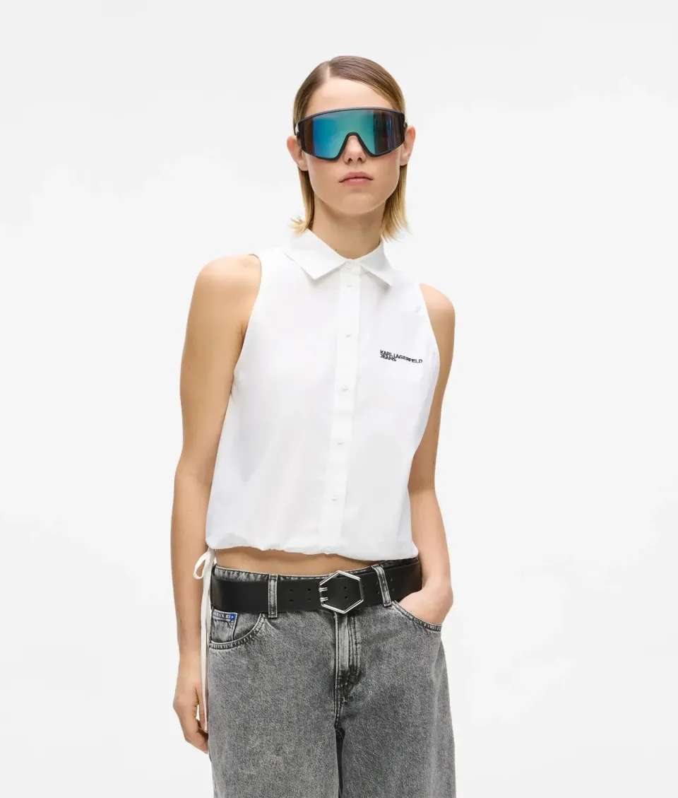 Karl Lagerfeld KL Jeans Bluse ärmellos Baumwolle