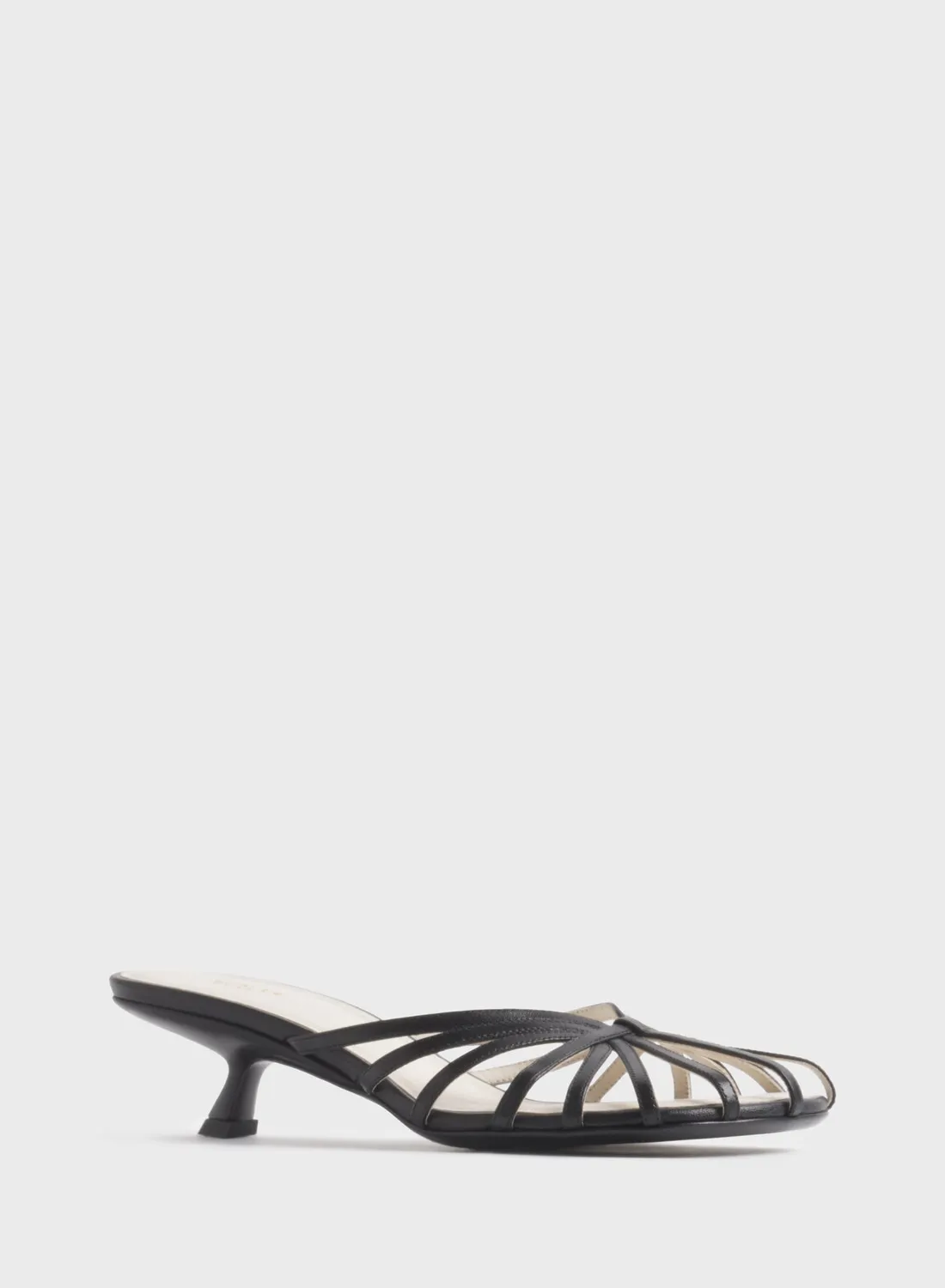 Mugler Knotted Strap 45 Mules Schwarz Lammleder
