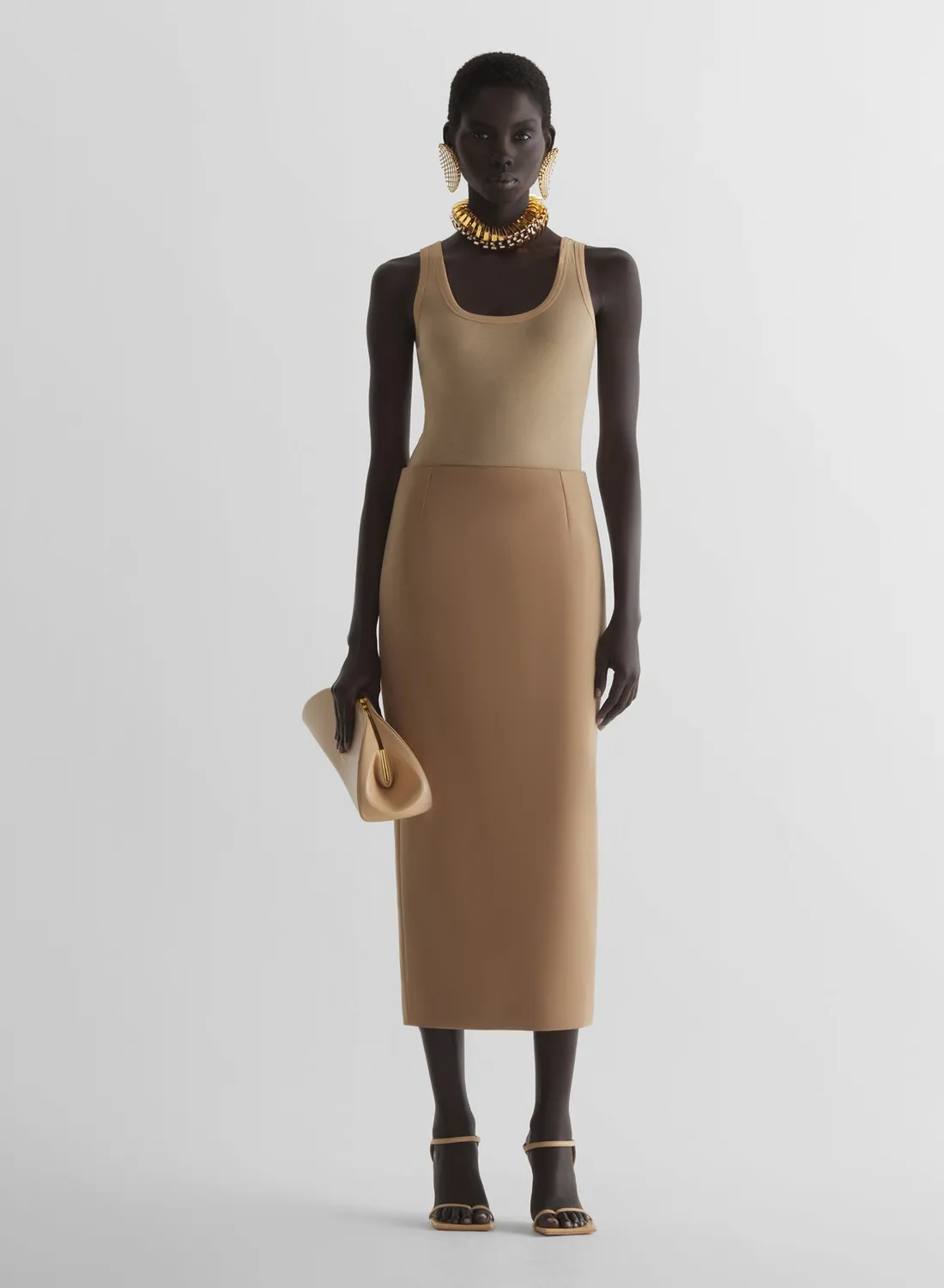 Mugler Pencil Skirt Bleistiftrock taupe