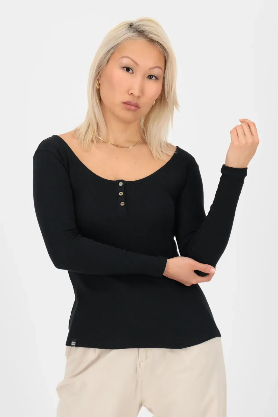 Alife & Kickin MaritAK A Longsleeve Schwarz Ripp