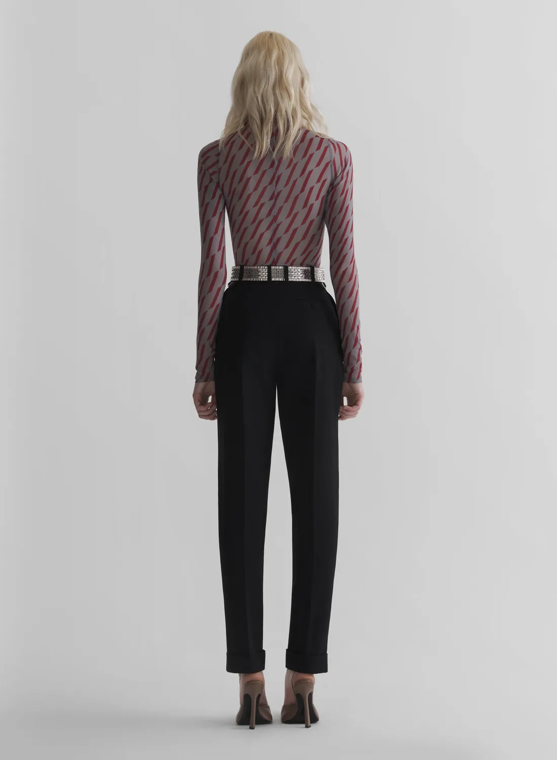 Mugler Black Carrot Pants Wolle schwarz