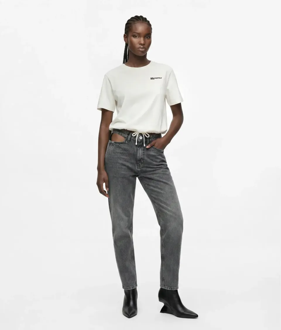 Karl Lagerfeld KL Jeans Cut-out Mom Jeans W24 L30 Blau