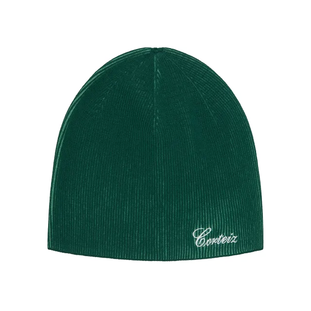 Corteiz 2 Tone Ribbed Knit Beanie Mütze Grün