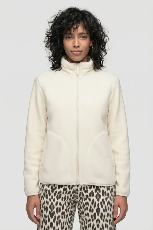Alife & Kickin LysannAK T Teddy Jacke Weiß Damen