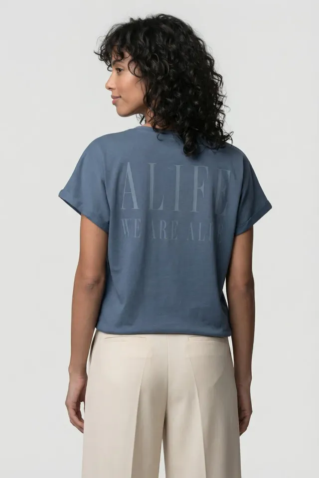 Alife & Kickin MagdalenaAK P T-Shirt Dunkelblau Print