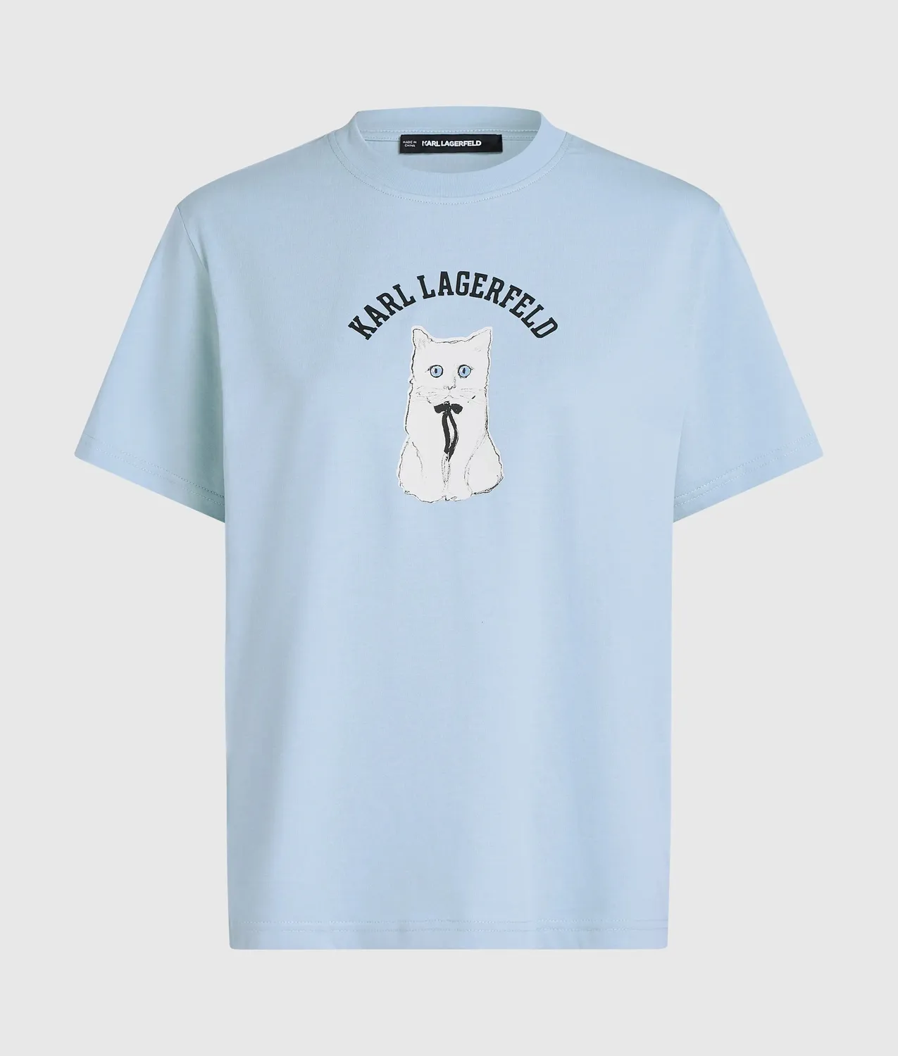 Karl Lagerfeld Ikon Choupette Sketch T-Shirt Damen Bio-Baumwolle