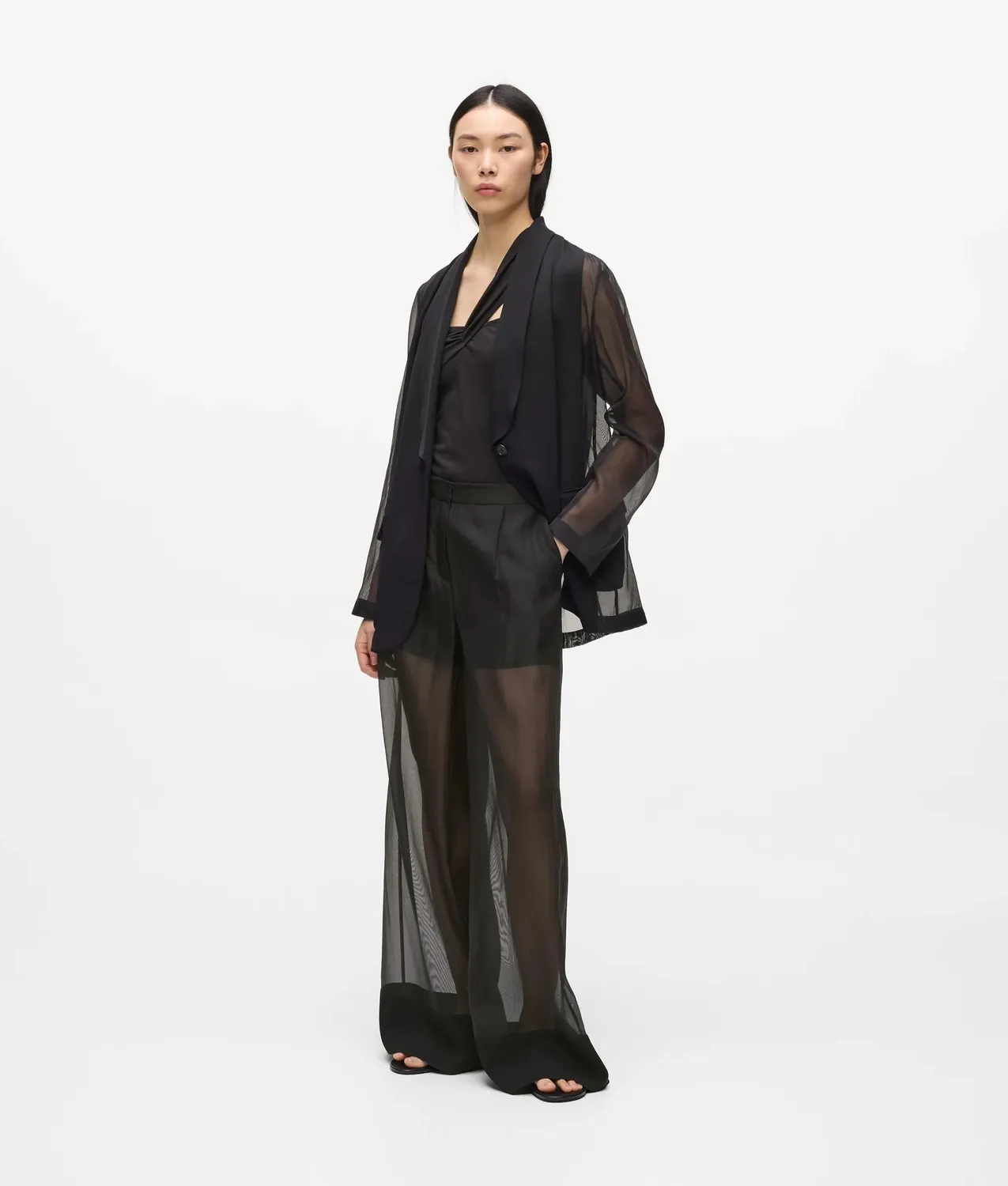 Karl Lagerfeld Organza Pants Wide-Leg transparent Gr 0-10