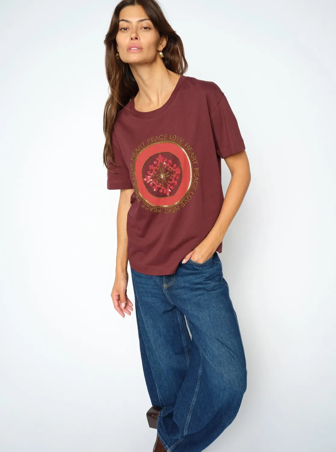 Mos Mosh MMAsli O-Neck Tee T-Shirt Port Royale Print