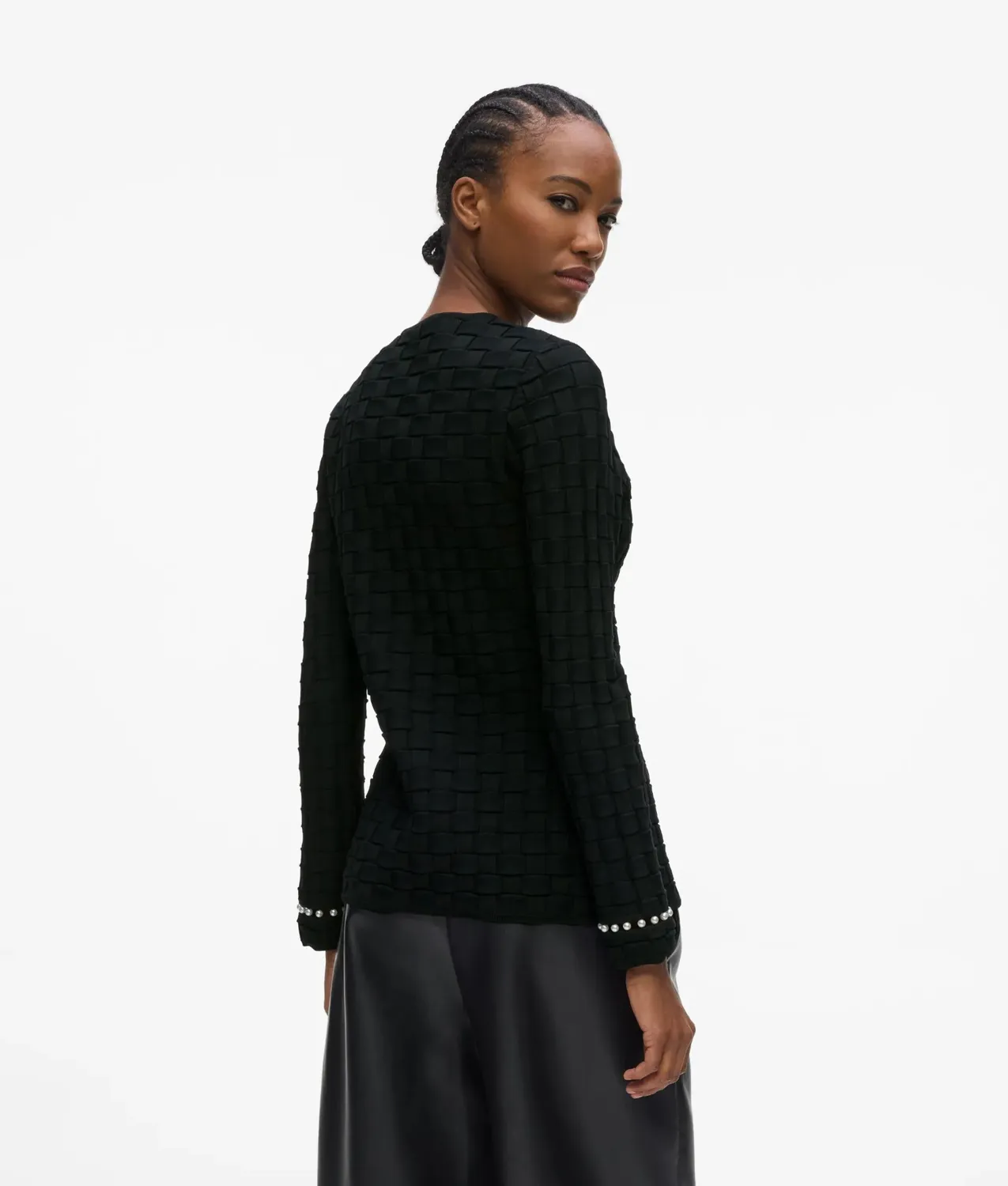 Karl Lagerfeld Strick-Cardigan mit Perlenknöpfen