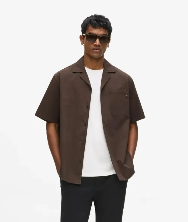 Karl Lagerfeld Bowling Hemd Bio-Baumwolle Relaxed